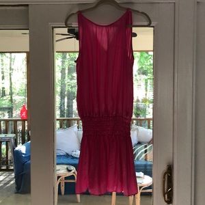 Hot pink drop waist dress